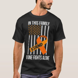 USA Flag Orange Ribbon Kidney Cancer Awareness  Fa T-Shirt