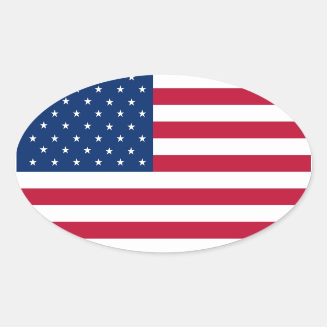 USA Flag Oval Sticker (Front)