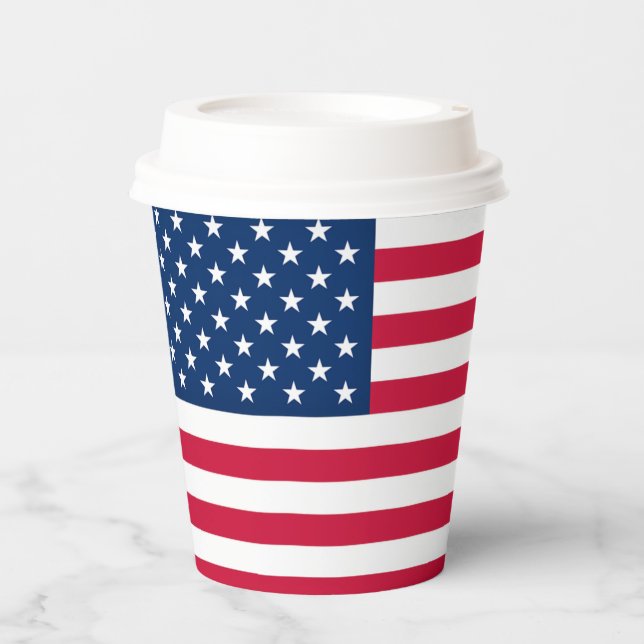 USA Flag Paper Cups - Patriotic  (Front)