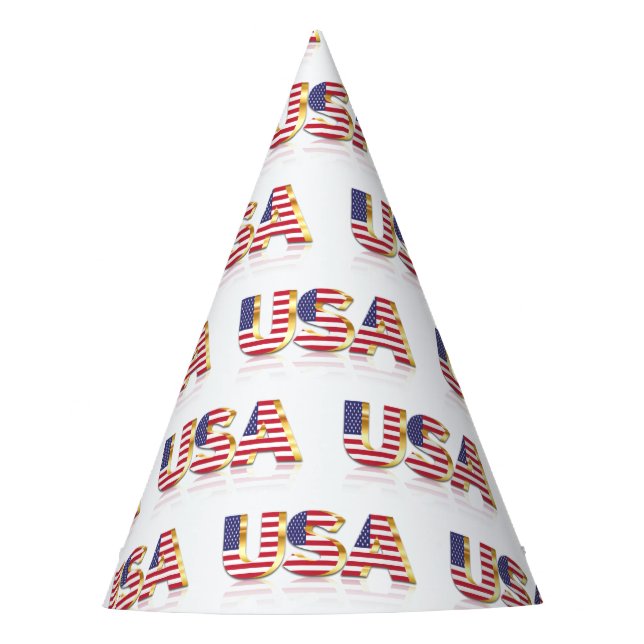 USA Flag Paper Party Hat (Front)