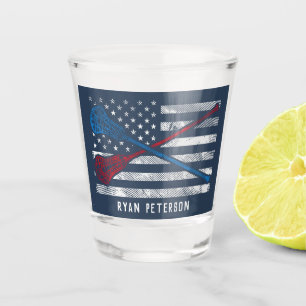 USA Flag Patriot Personalised Vintage Sports Shot Glass