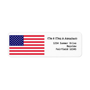 USA flag patriot Return Address Label