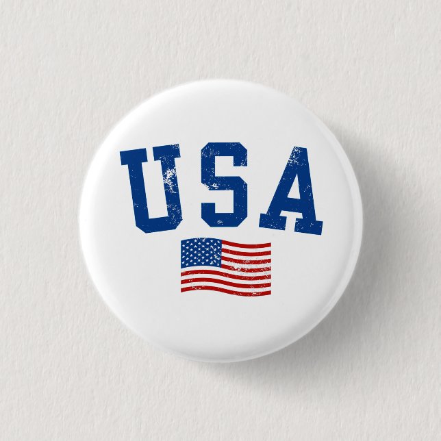 USA Flag Patriotic 4th of july 3 Cm Round Badge (Front)