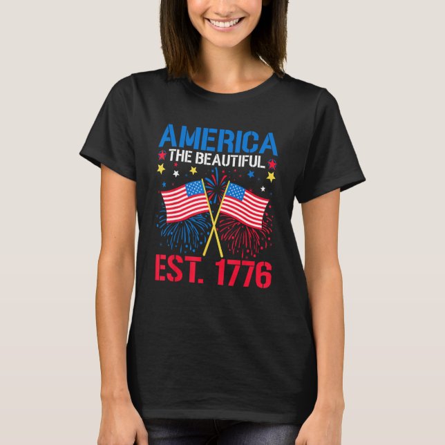 USA Flag Patriotic 4th of July America 1776  Men W T-Shirt (Front)
