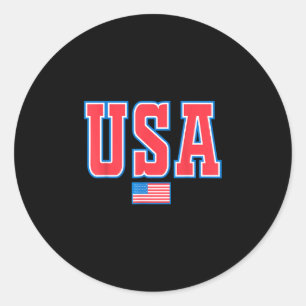 Usa flag patriotic 4th of july america classic round sticker