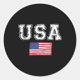 Usa Flag Patriotic 4th Of July America Day Of Inde Classic Round Sticker