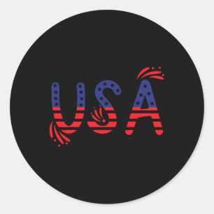 Usa Flag Patriotic 4th Of July America Day Of Inde Classic Round Sticker