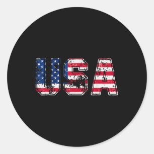 Usa Flag Patriotic 4th Of July America Day Of Inde Classic Round Sticker