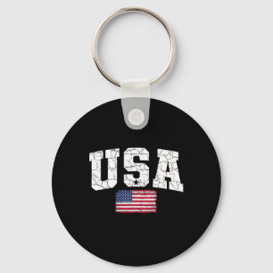 Usa Flag Patriotic 4th Of July America Day Of Inde Key Ring
