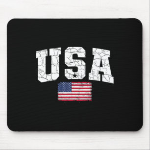 Usa Flag Patriotic 4th Of July America Day Of Inde Mouse Pad