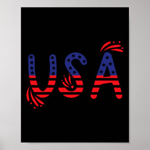 Usa Flag Patriotic 4th Of July America Day Of Inde Poster