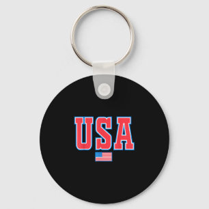 Usa flag patriotic 4th of july america key ring
