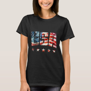 Usa Flag Patriotic 4th Of July Usa American Flag T-Shirt
