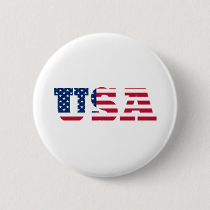 USA Flag Patriotic 6 Cm Round Badge