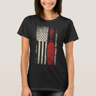 Usa Flag Patriotic American Bowler Gift Bowling Pi T-Shirt