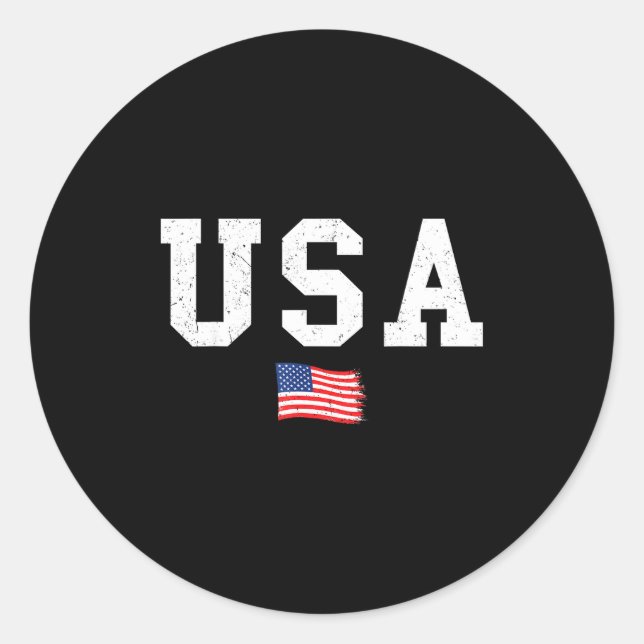 Usa flag patriotic american flag 4th of july men classic round sticker (Front)