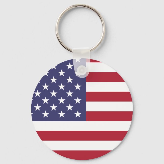 USA Flag Patriotic American Flag Stars and Stripes Key Ring (Front)
