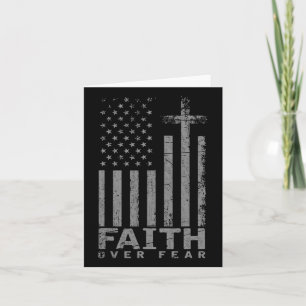 Usa Flag Patriotic American Gift Faith Over Fear P Card