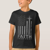 USA Flag Patriotic American Gift Faith Over Fear P