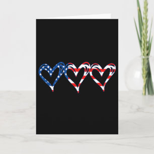 Usa Flag Patriotic American Hearts Armed Forces 4t Card