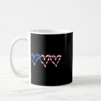 Usa Flag Patriotic American Hearts Armed Forces 4t Coffee Mug