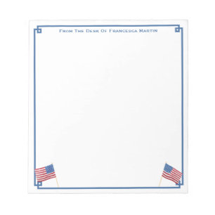 USA Flag Patriotic American Personalised Notepad