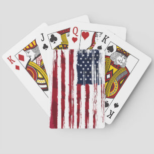 USA Flag Patriotic American Red White Blue Playing Cards