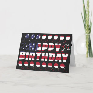 USA Flag Patriotic Birthday Card