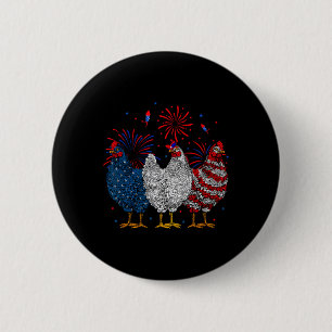 Usa Flag Patriotic Chicken Lover 4th Of July 1  6 Cm Round Badge