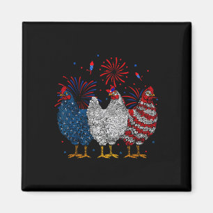 Usa Flag Patriotic Chicken Lover 4th Of July 1 Magnet