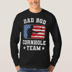 Usa Flag Patriotic Dad Bod Cornhole Team Cornhole T-Shirt
