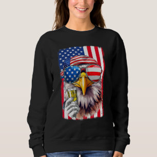 USA Flag Patriotic Eagle Sunglasses 4th Of July Be Sweatshirt