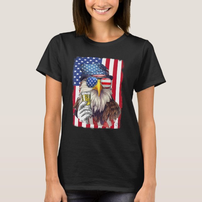 USA Flag Patriotic Eagle Sunglasses 4th Of July Be T-Shirt (Front)