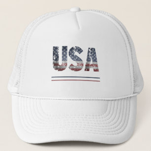 *~* USA Flag Patriotic Grunge American Baseball Trucker Hat