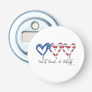 USA Flag Patriotic Hearts 4th of July Sweet Land o Bottle Opener