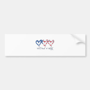 USA Flag Patriotic Hearts 4th of July Sweet Land o Bumper Sticker