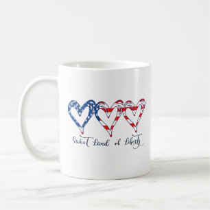 USA Flag Patriotic Hearts 4th of July Sweet Land o Coffee Mug