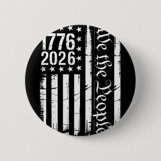 Usa Flag Patriotic History 1776 2026 250th Anniver 6 Cm Round Badge