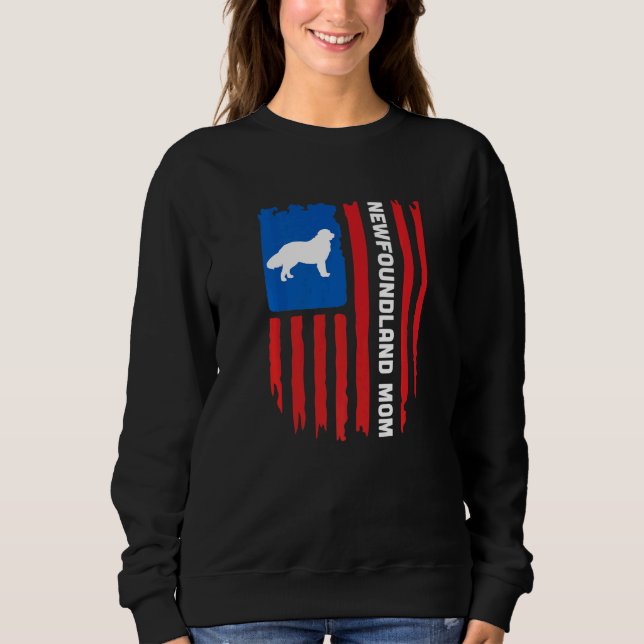 USA flag Patriotic Newfoundland Mom Sweatshirt (Front)