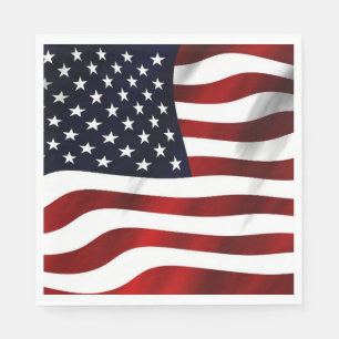 USA Flag Patriotic Paper Napkin