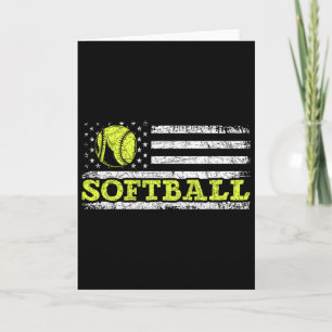 Usa Flag Patriotic Softll Player American Sport So Card