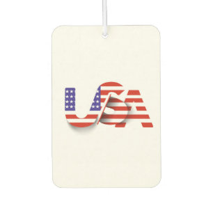 USA Flag – Patriotic USA Typography Car Air Freshener