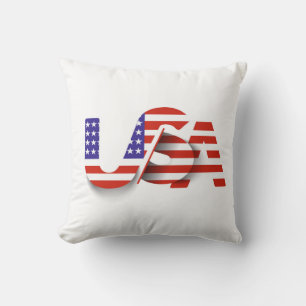USA Flag – Patriotic USA Typography  Cushion
