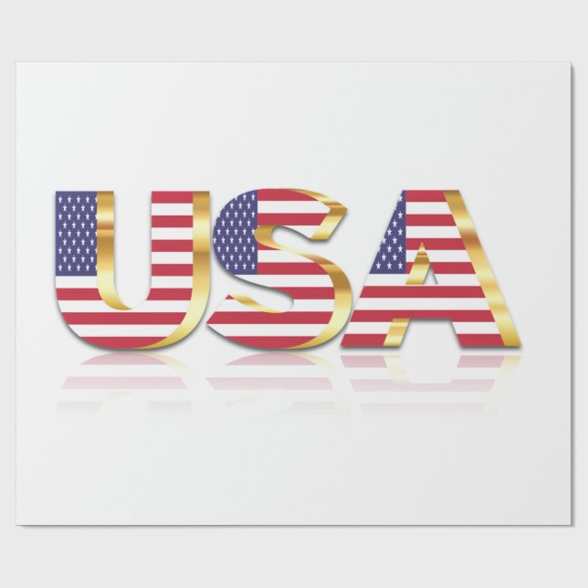 USA Flag Patriotic Wrapping Paper (Flat)
