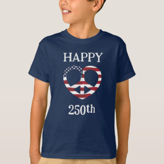 USA Flag Peace Heart T-Shirt