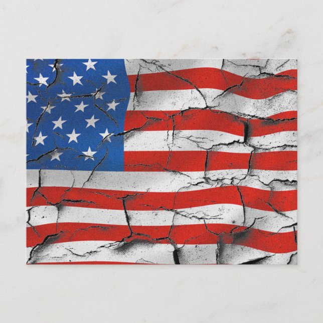 USA Flag Peeling Paint Postcard (Front)