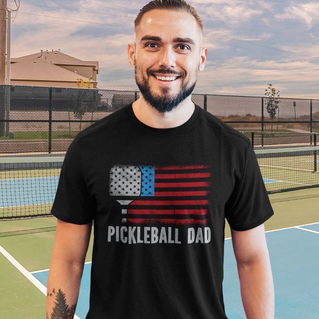 USA Flag Pickleball Dad T-Shirt (Creator Uploaded)