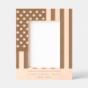 USA Flag Police Retirement Etched Frames
