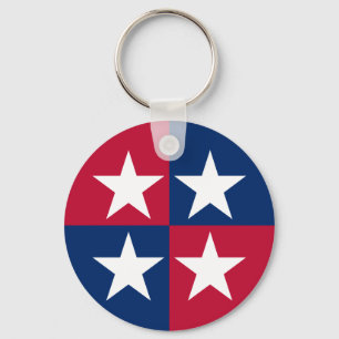 USA Flag Pop Art Stars Key Ring