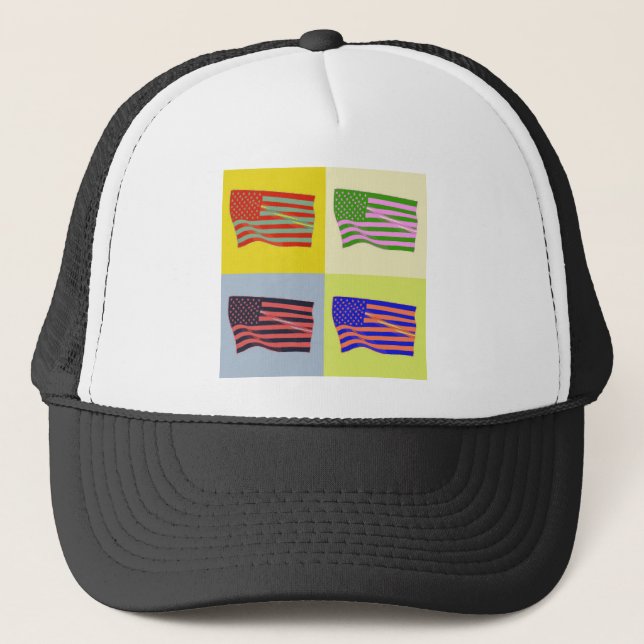 USA Flag - Pop Trucker Hat (Front)